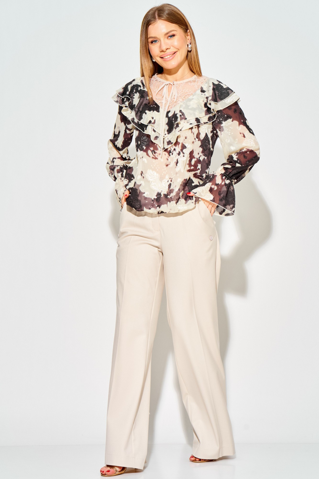 Брюки LAIKONY L-942-2 слоновая кость - фото 5