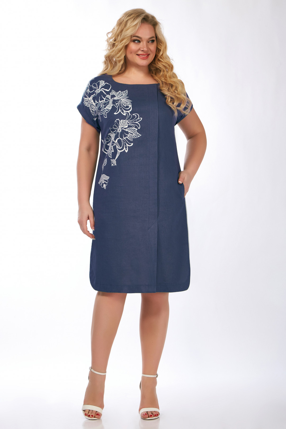 Платье LaKona 1503 синий под джинс - фото 1