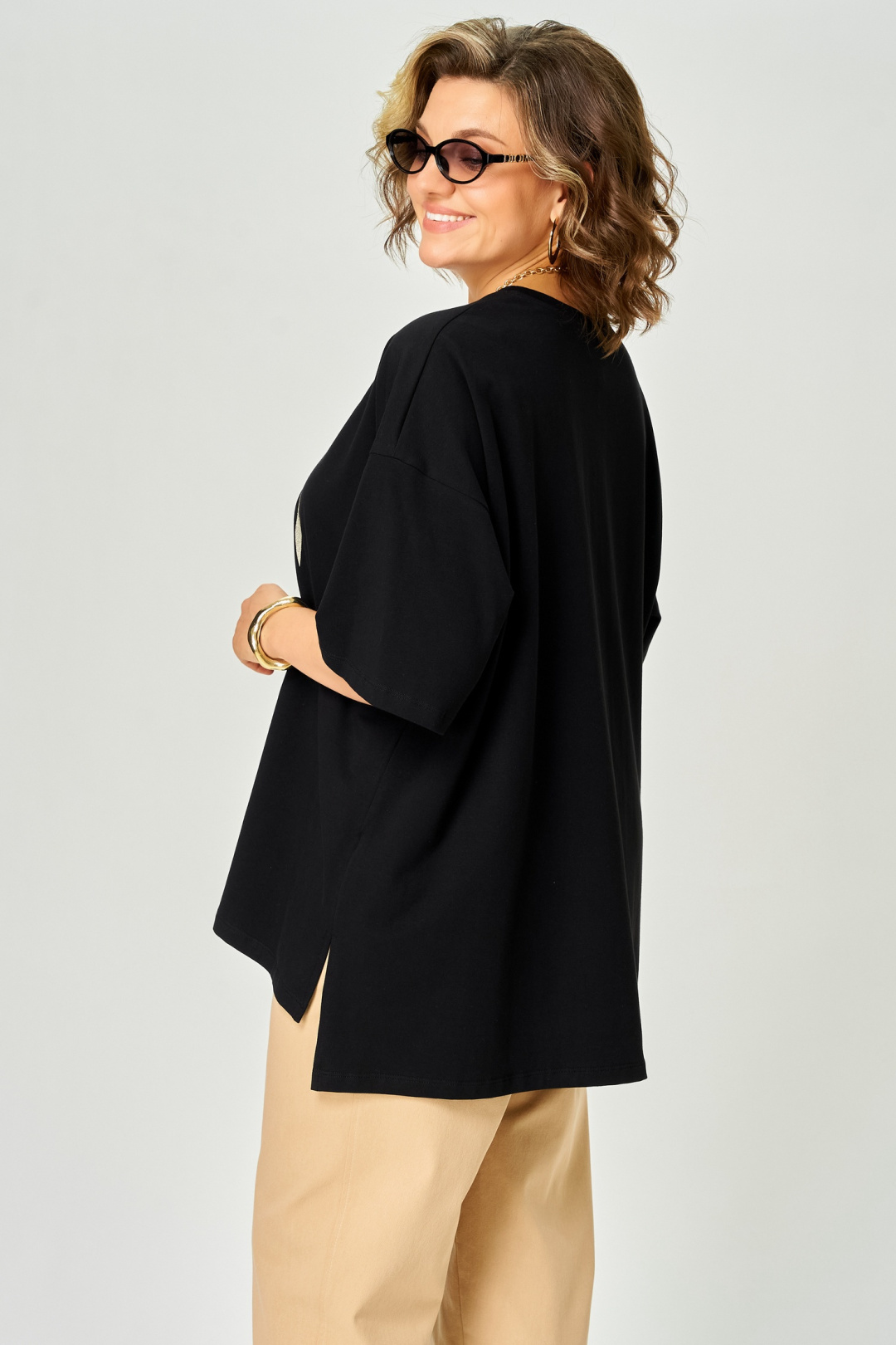 Футболка LARINI 083 черный + золотой зебра