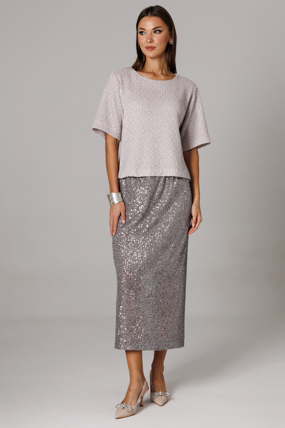 Костюм Lars Style 1153 серый+серый металлик - фото 1