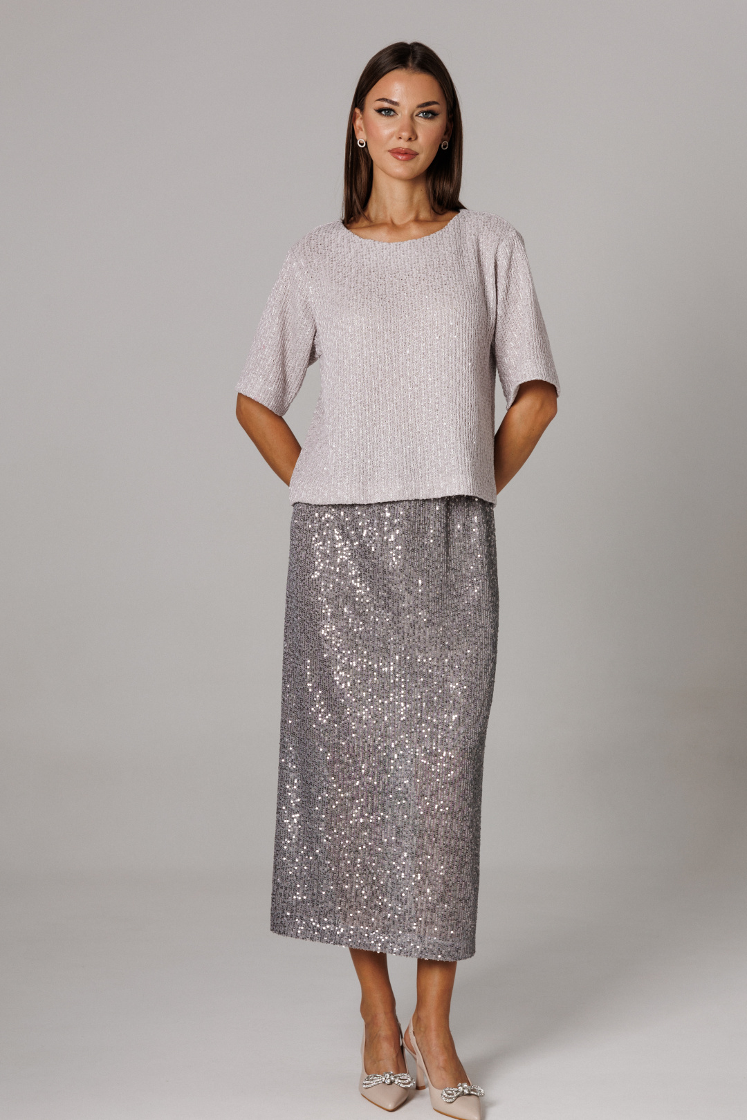 Костюм Lars Style 1153 серый+серый металлик - фото 2