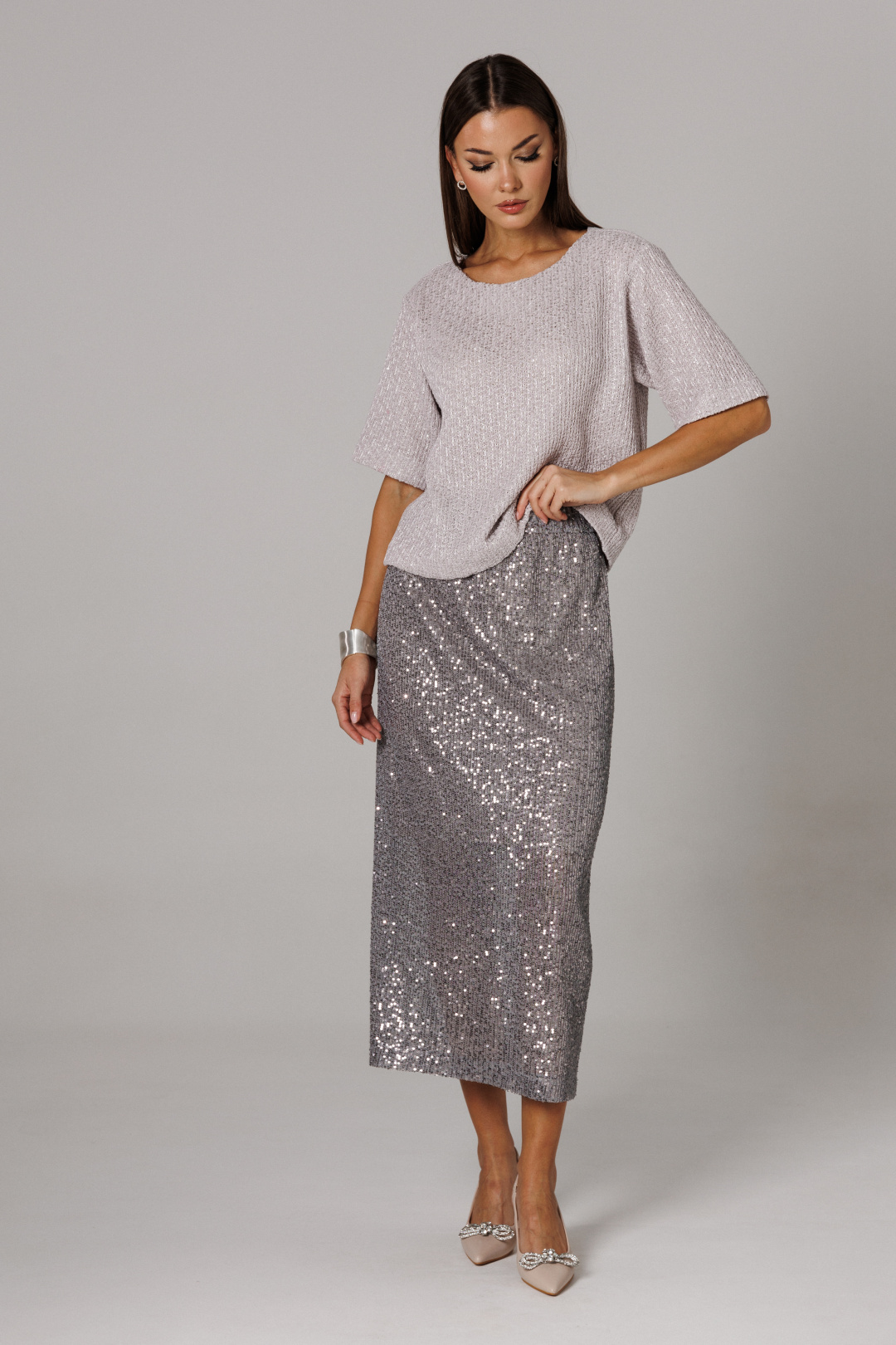 Костюм Lars Style 1153 серый+серый металлик - фото 4