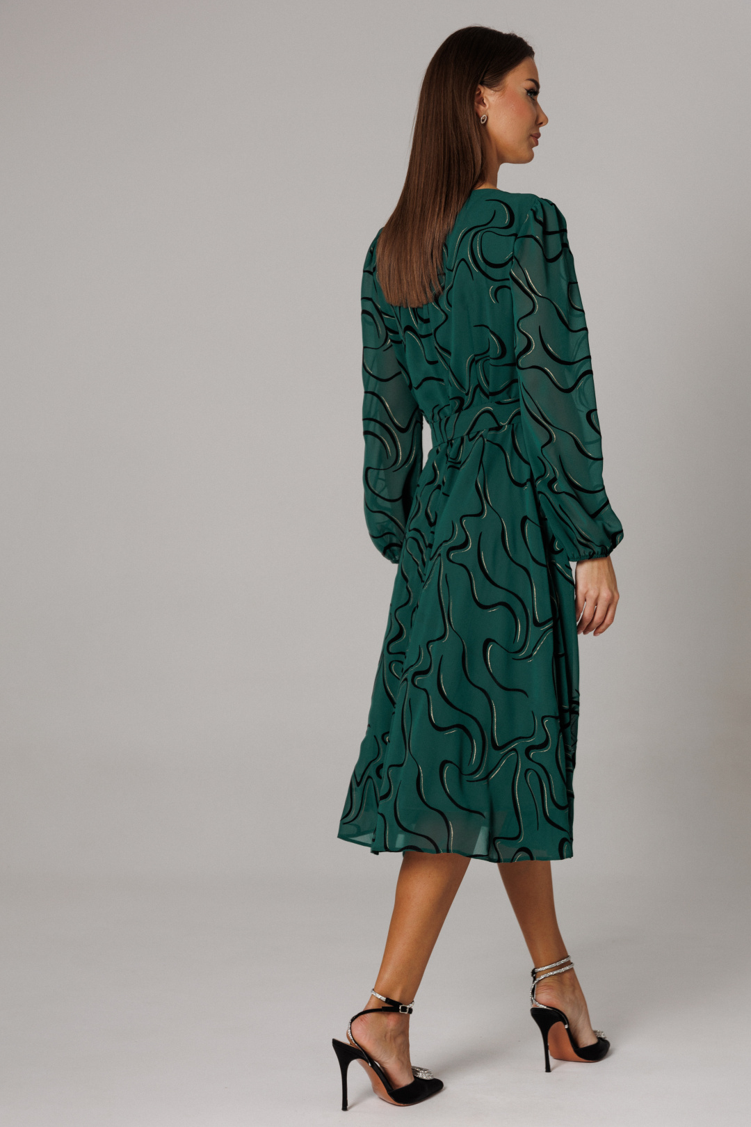 Платье Lars Style 1159 зеленый+черный - фото 2