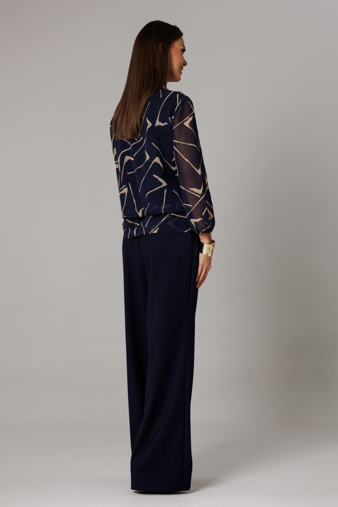 Костюм Lars Style 1162 синий+сине-бежевый принт - фото 4