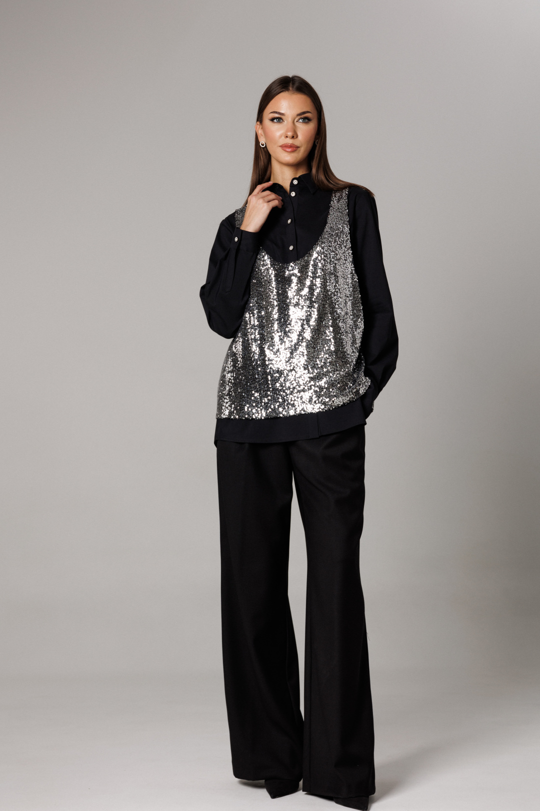 Костюм Lars Style 1167 черный+металлик - фото 1