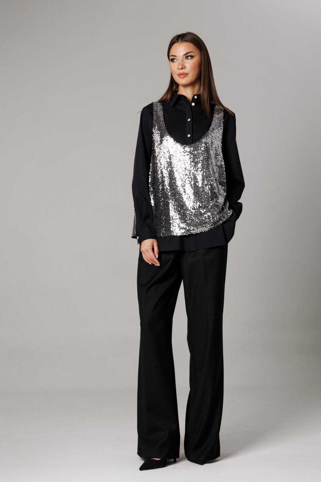 Костюм Lars Style 1167 черный+металлик - фото 2