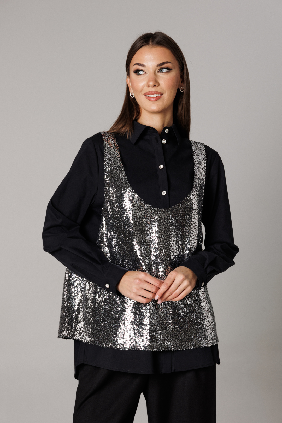 Костюм Lars Style 1167 черный+металлик - фото 3