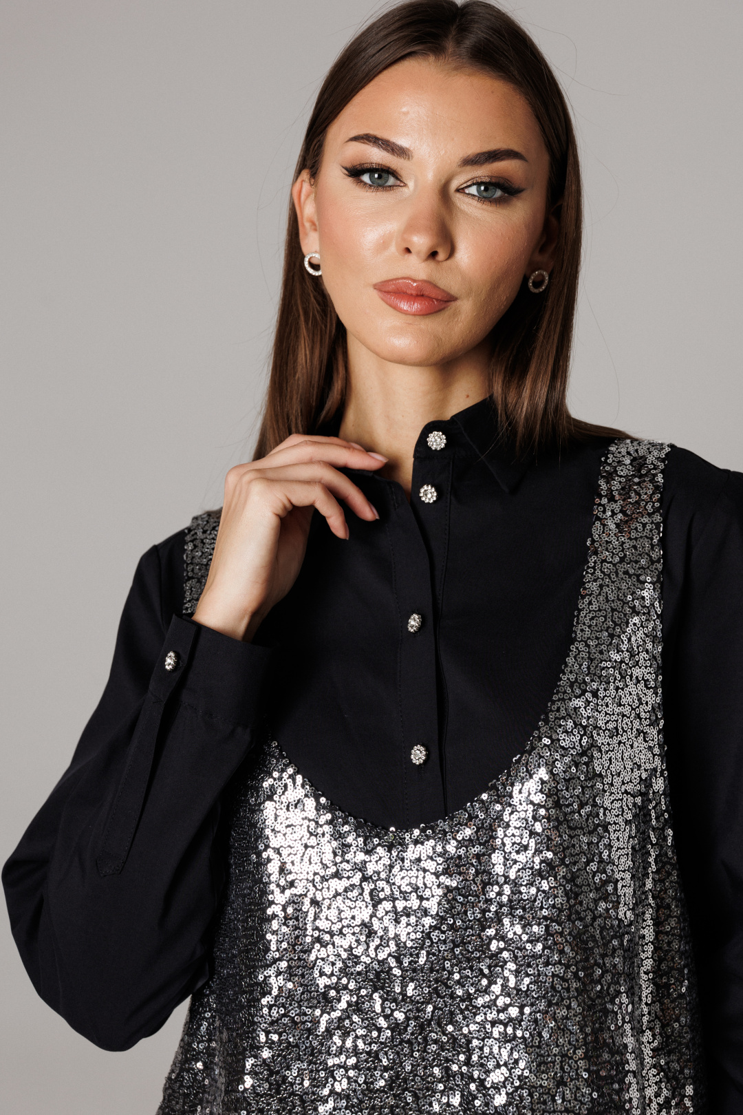 Костюм Lars Style 1167 черный+металлик - фото 4