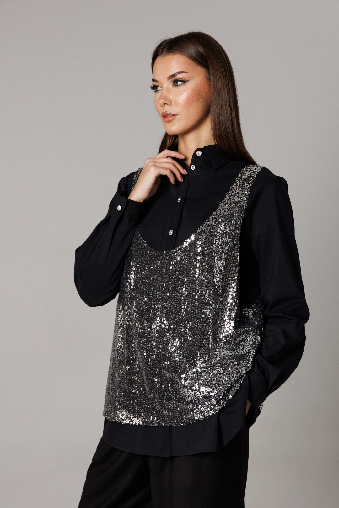 Костюм Lars Style 1167 черный+металлик - фото 5