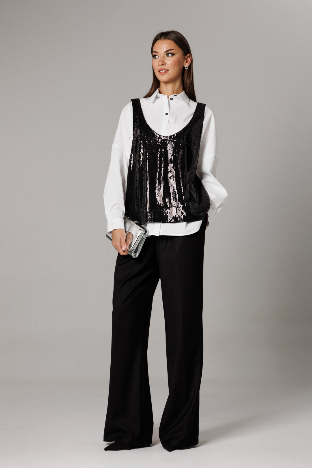 Костюм Lars Style 1169 черный+оттенки белого - фото 1