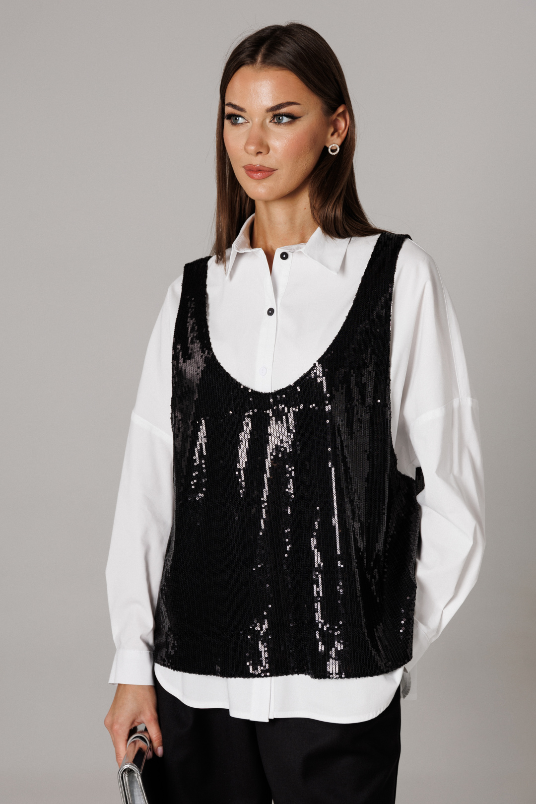 Костюм Lars Style 1169 черный+оттенки белого - фото 3