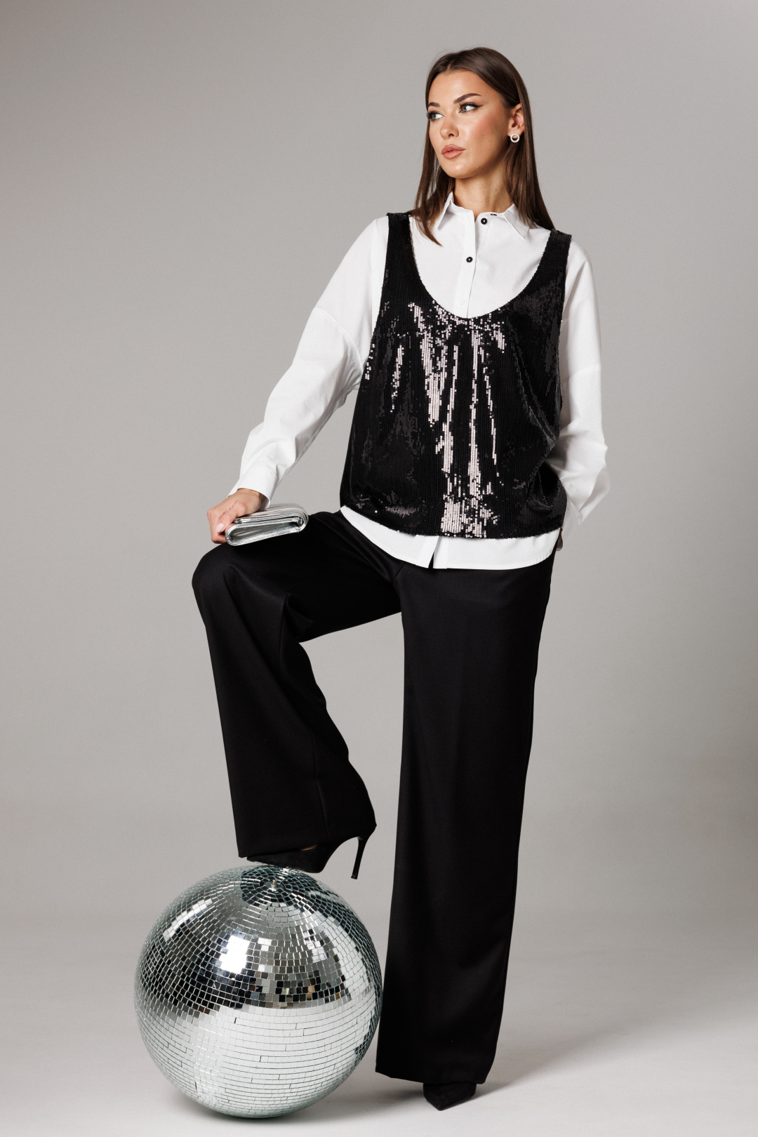 Костюм Lars Style 1169 черный+оттенки белого - фото 4