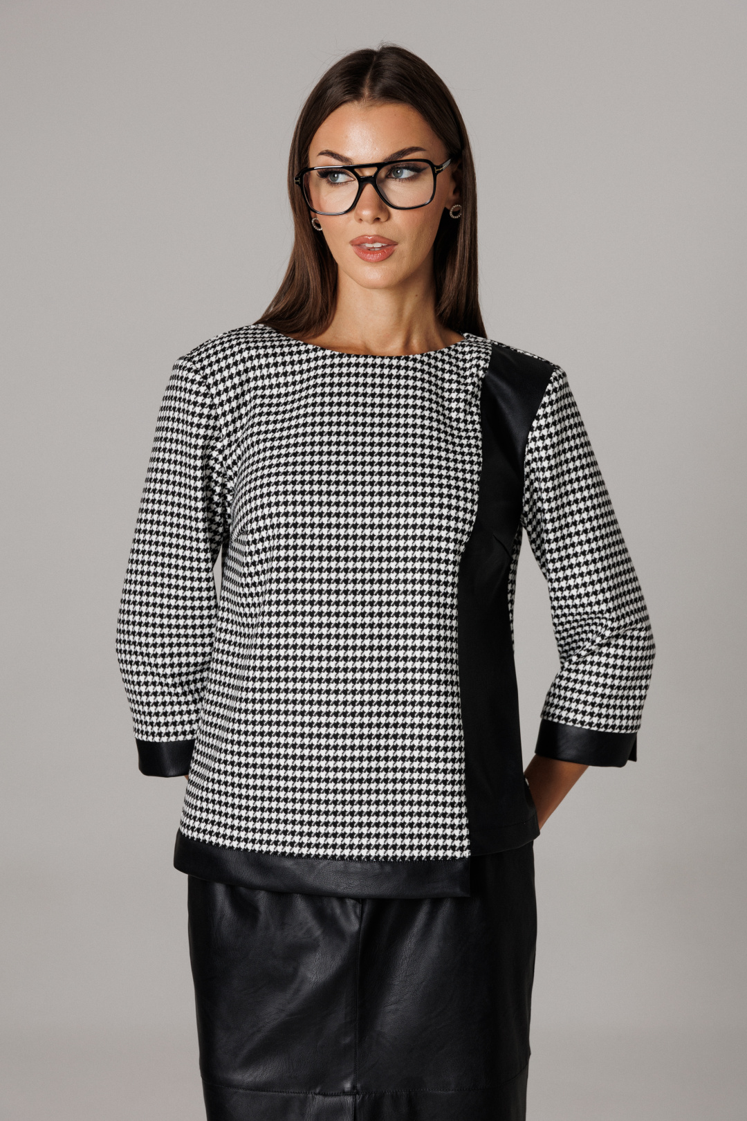 Костюм Lars Style 1174 черный+молочно-черный принт - фото 5