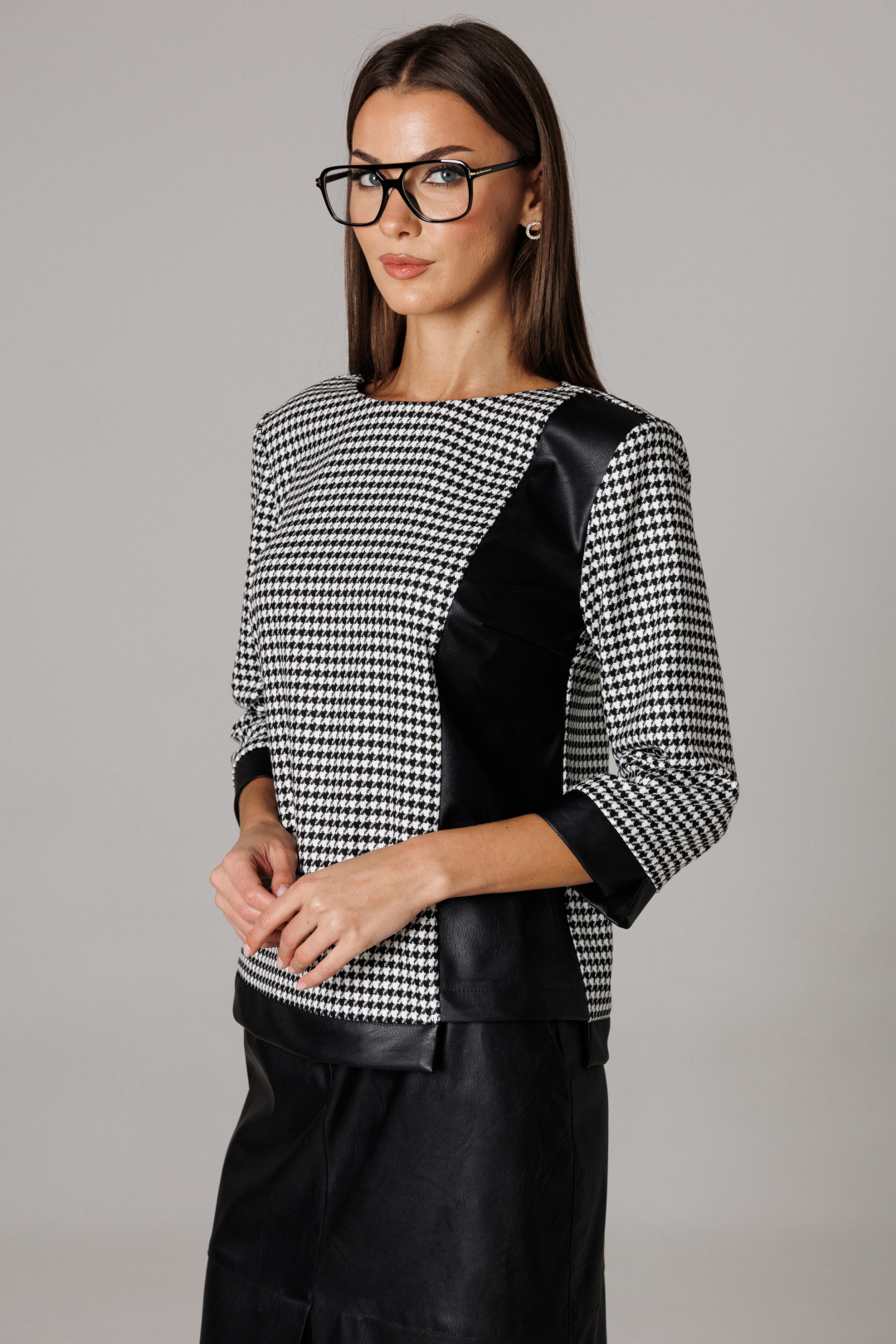 Костюм Lars Style 1174 черный+молочно-черный принт - фото 6