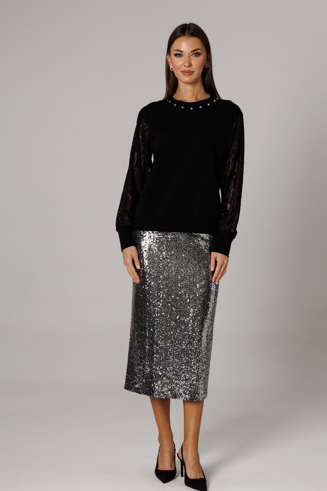 Костюм Lars Style 1182 черный+металлик - фото 5