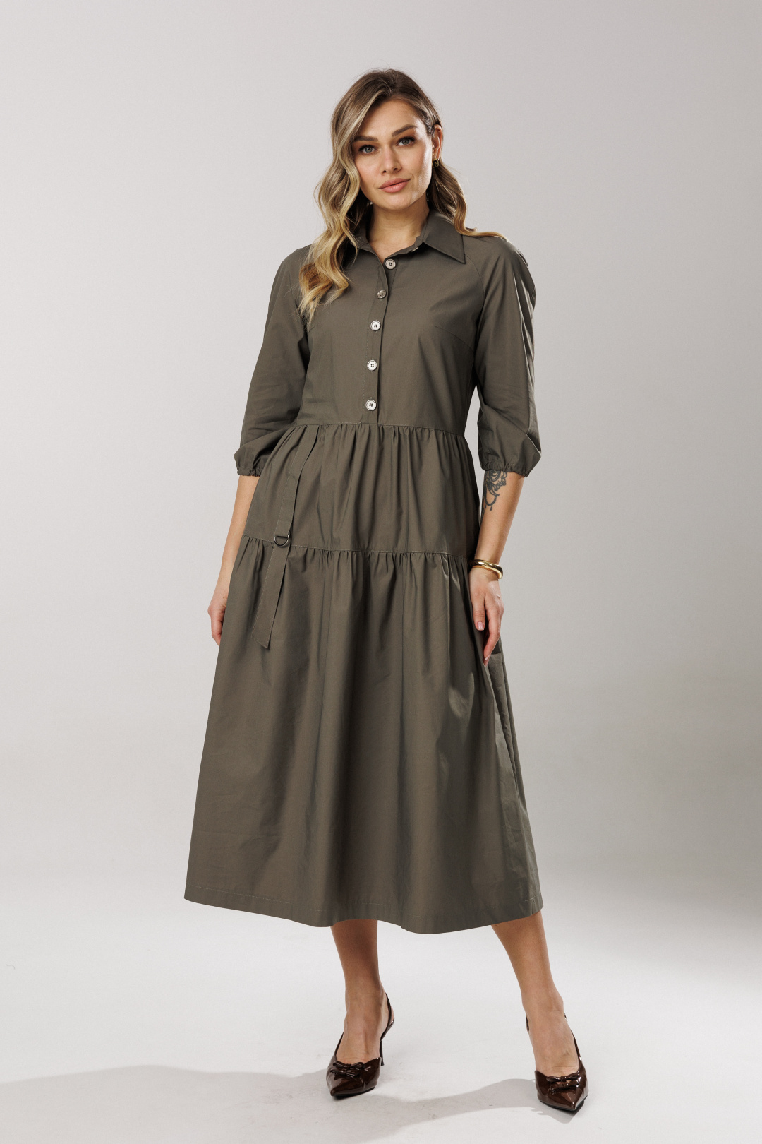 Платье Lars Style 1203/1 хаки - фото 1
