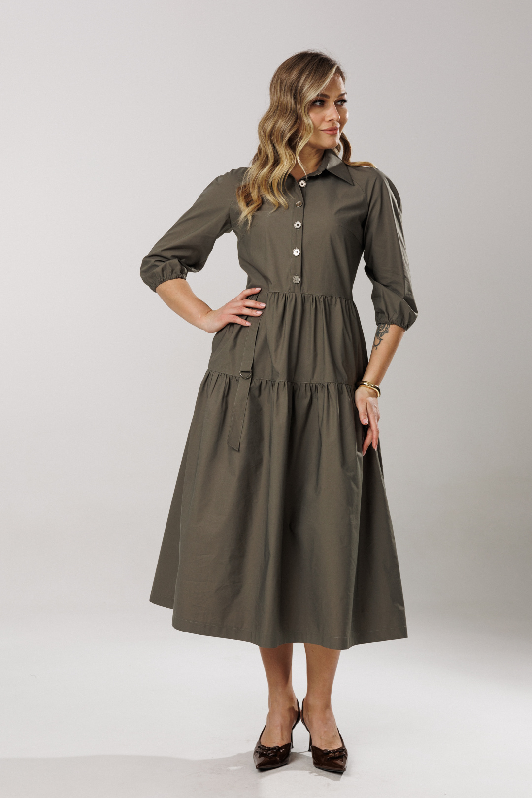 Платье Lars Style 1203/1 хаки - фото 5