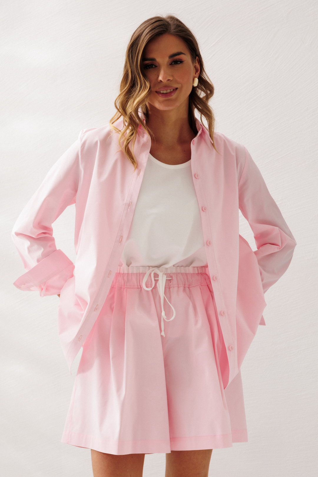 Костюм Lars Style 1221 розовый+оттенки светло-молочный - фото 2