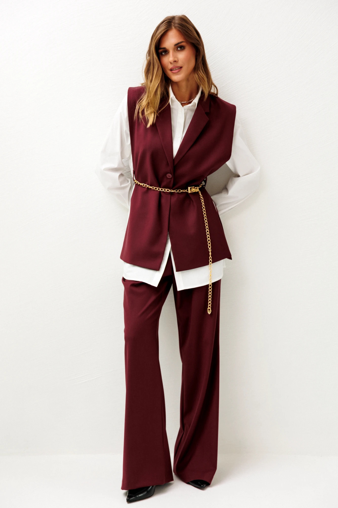 Костюм Lars Style 1246 оттенки бордо+молочного