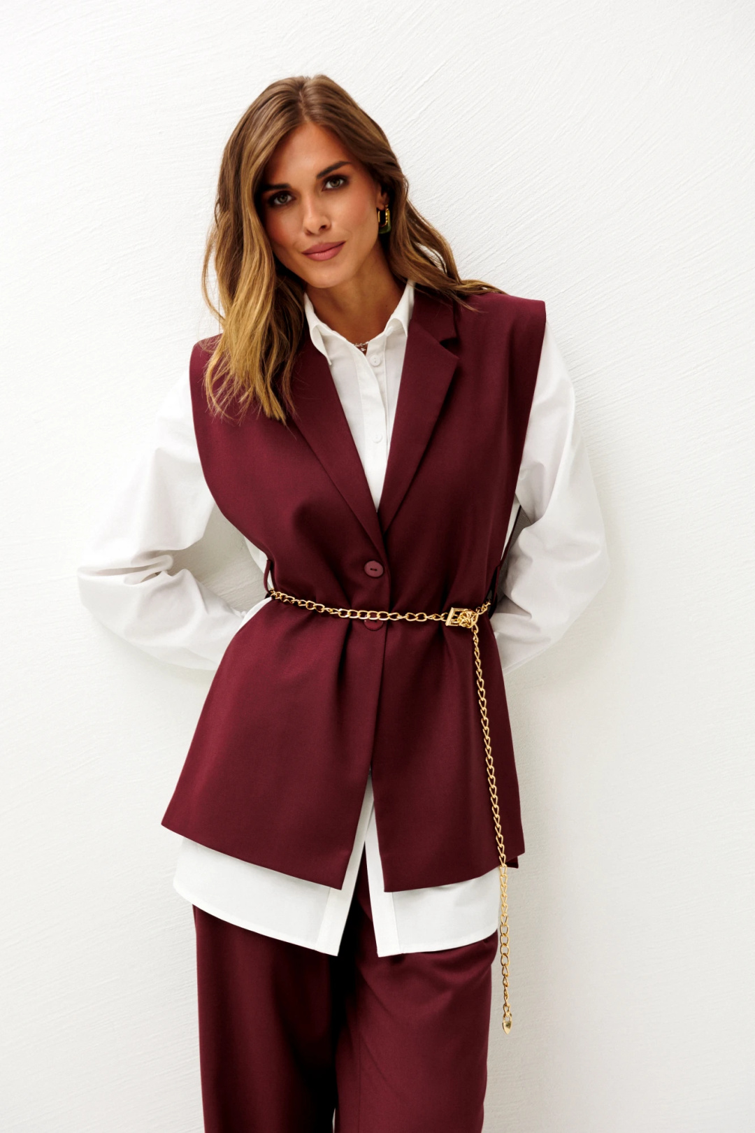 Костюм Lars Style 1246 оттенки бордо+молочного
