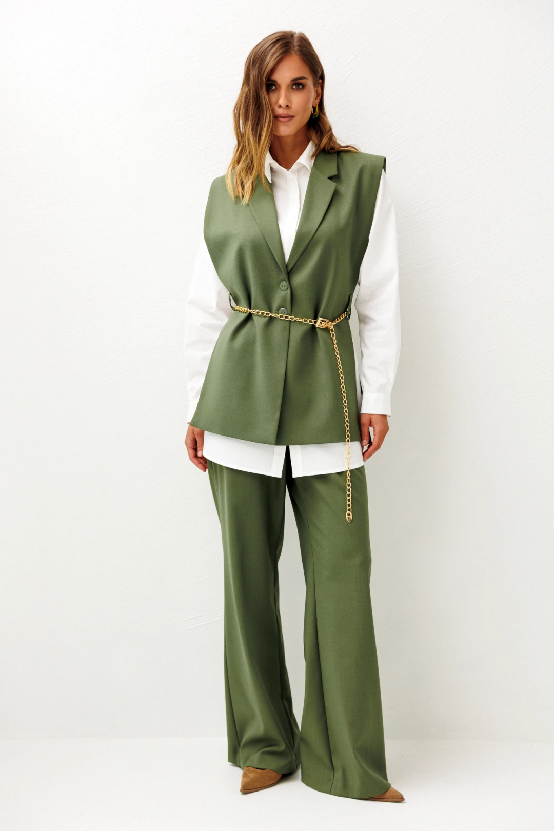Костюм Lars Style 1246/1 оттенки хвои+молочного