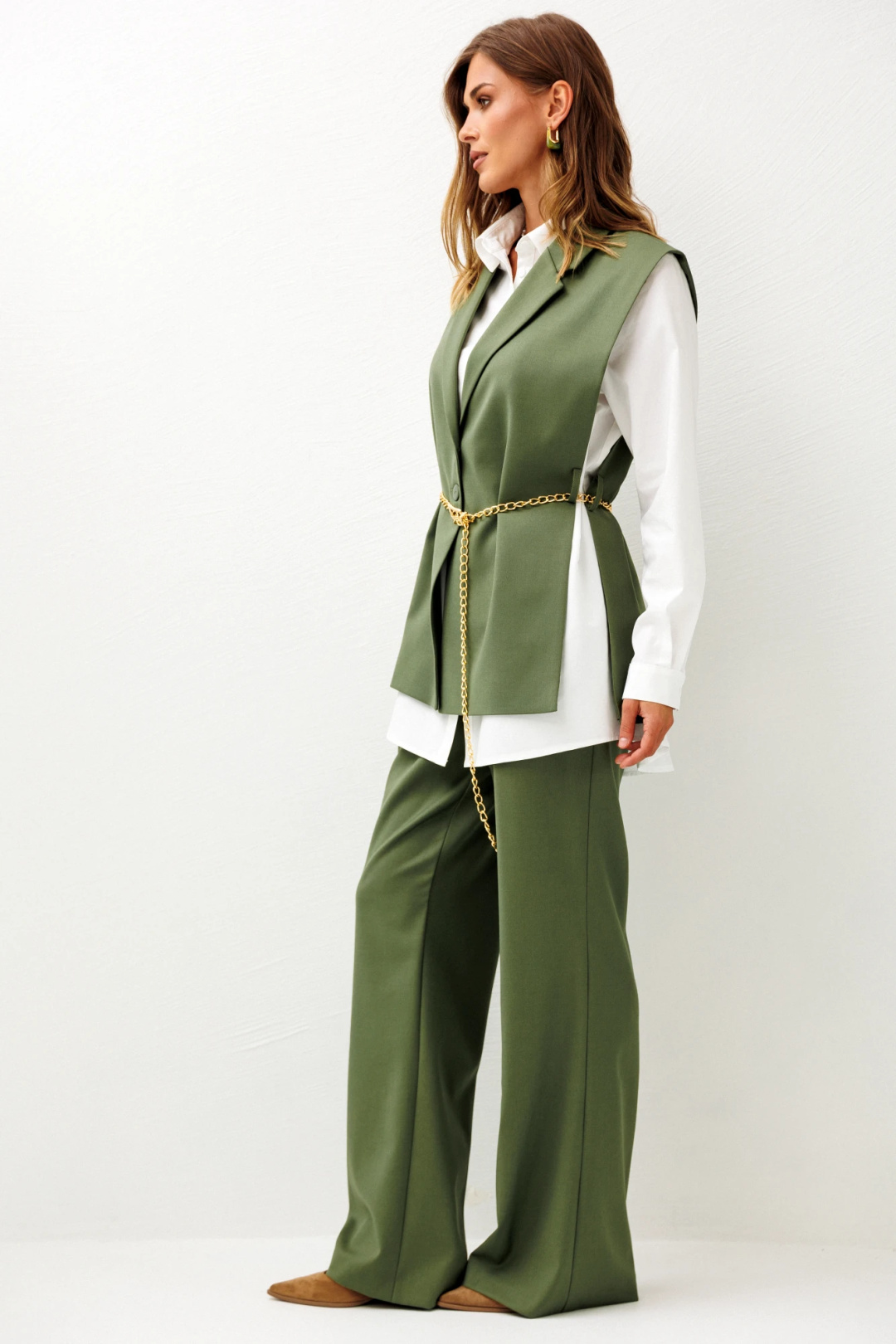 Костюм Lars Style 1246/1 оттенки хвои+молочного