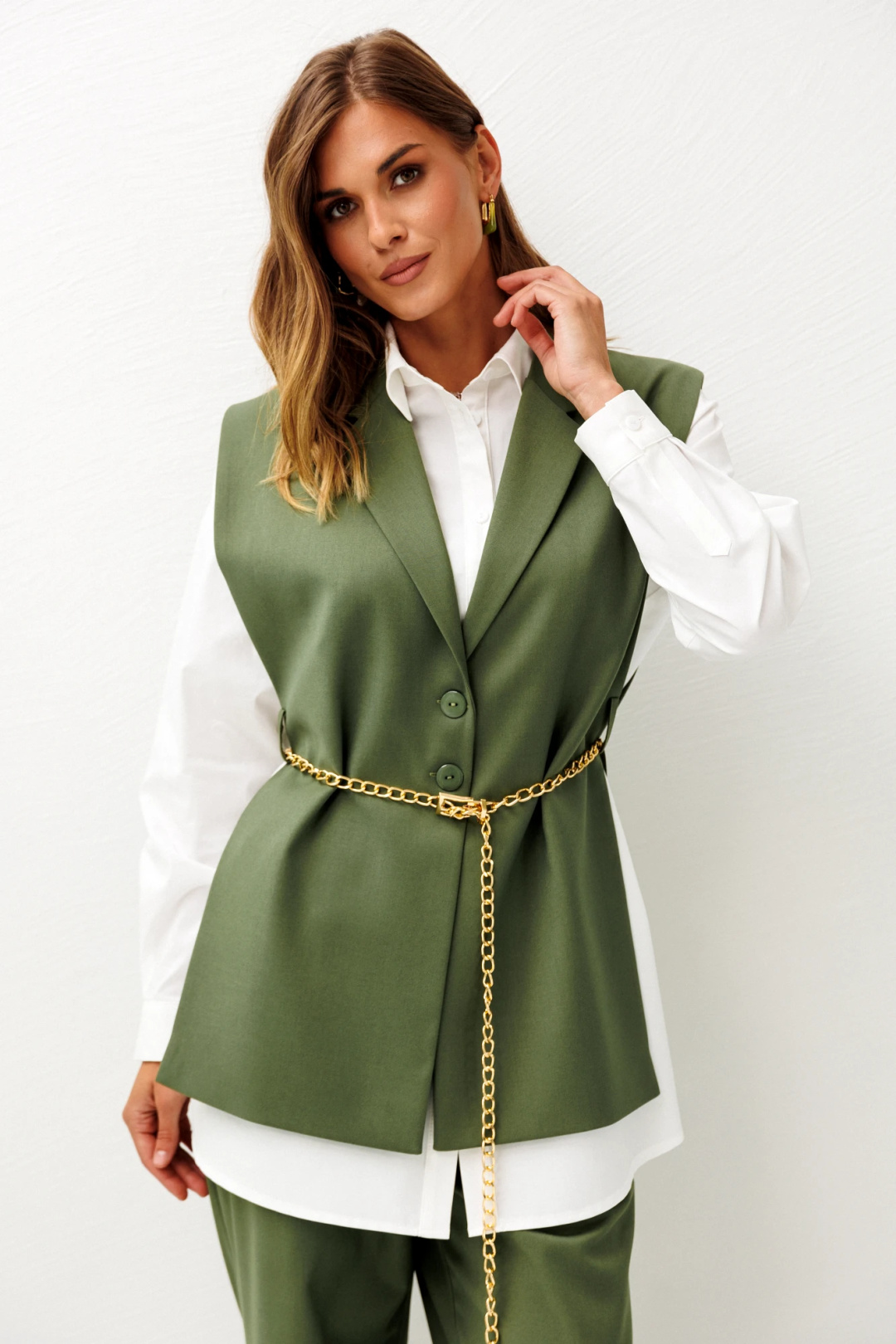 Костюм Lars Style 1246/1 оттенки хвои+молочного