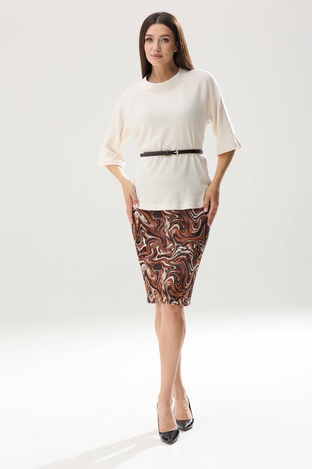 Костюм Lars Style 823 молочный, коричневый - фото 3