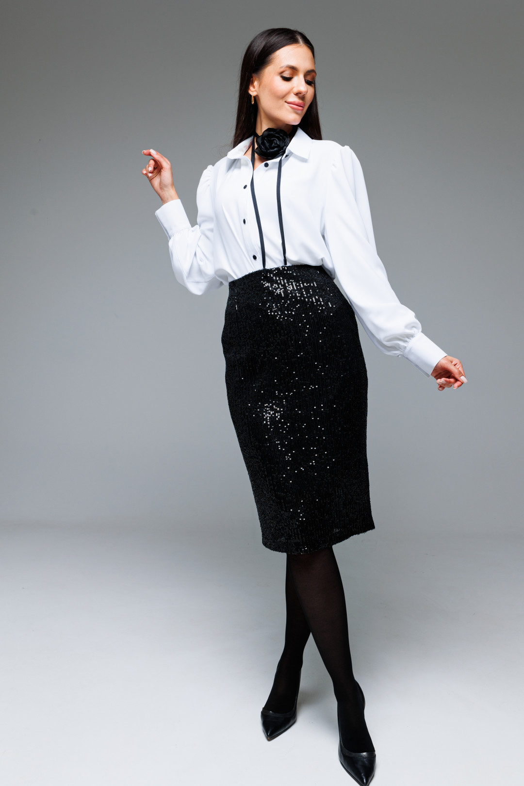 Костюм Lars Style 853 белый, черный - фото 5