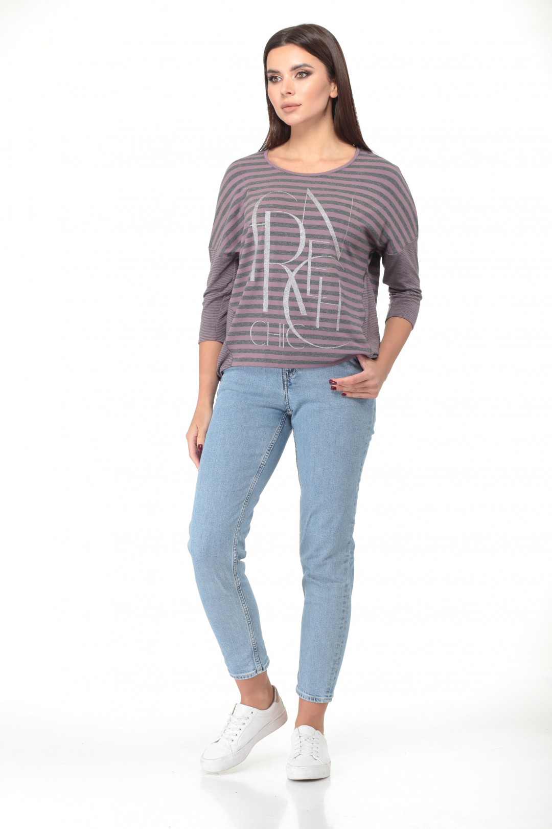 Джемпер ЛедиТриСтарс 1911 сирень+ полоски