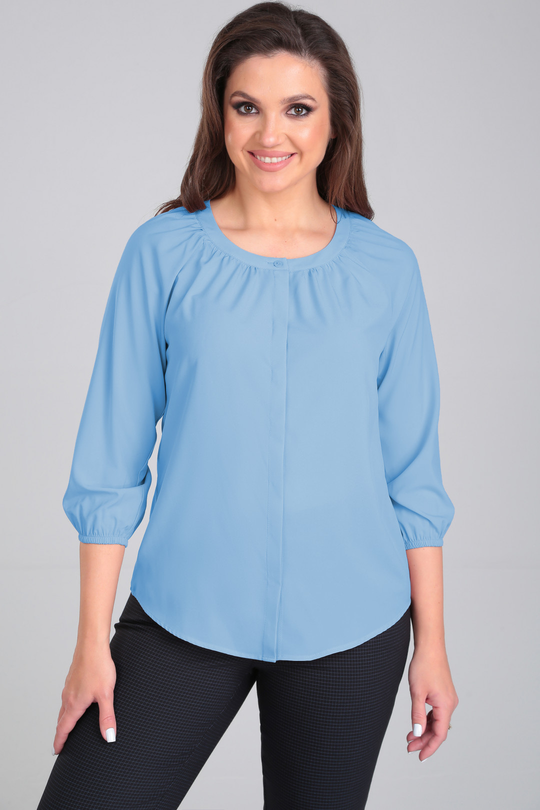 Блузка LeNata 12104 голубой - фото 4