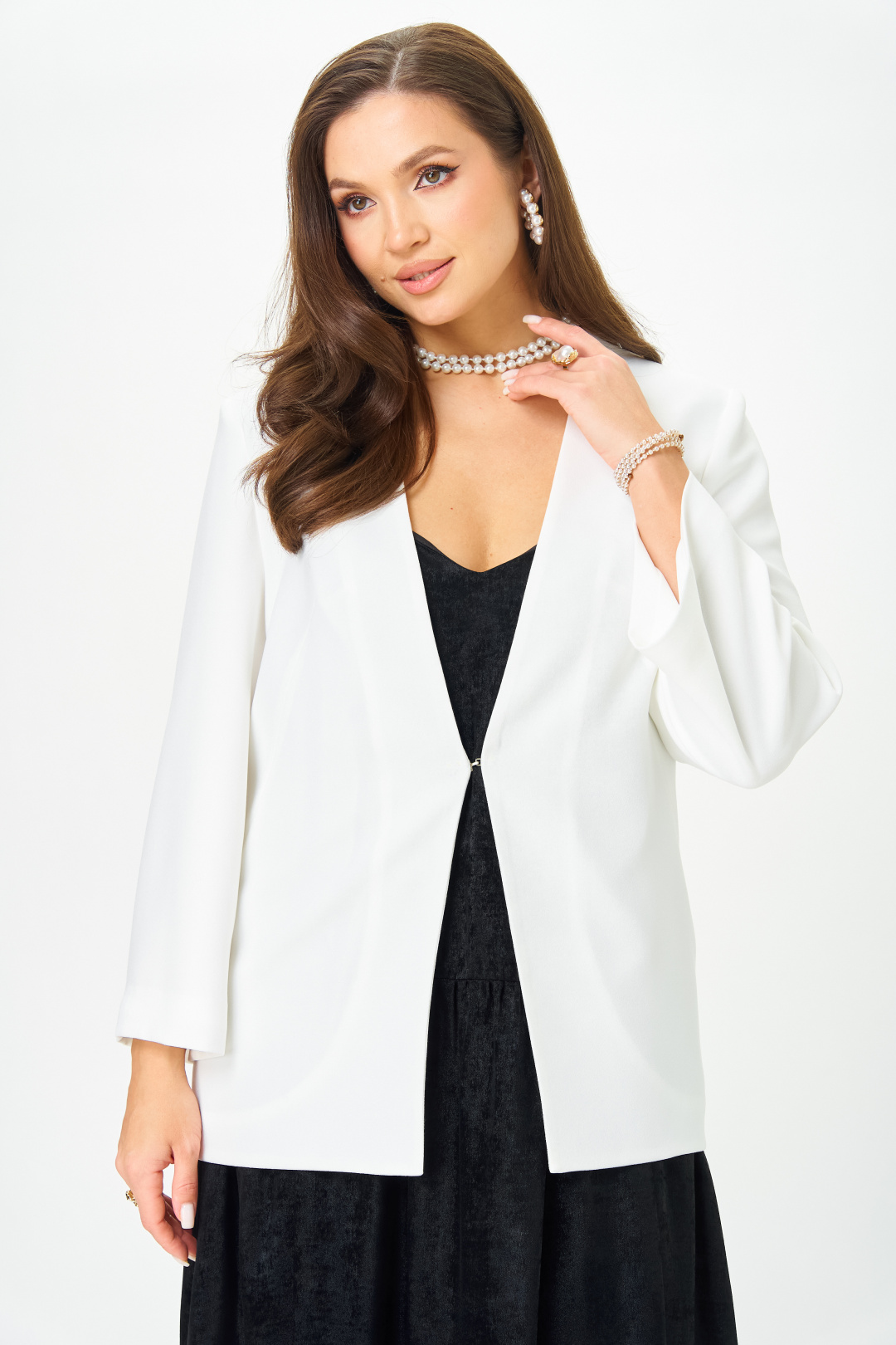 Костюм LeNata 20457 белый с черным - фото 6