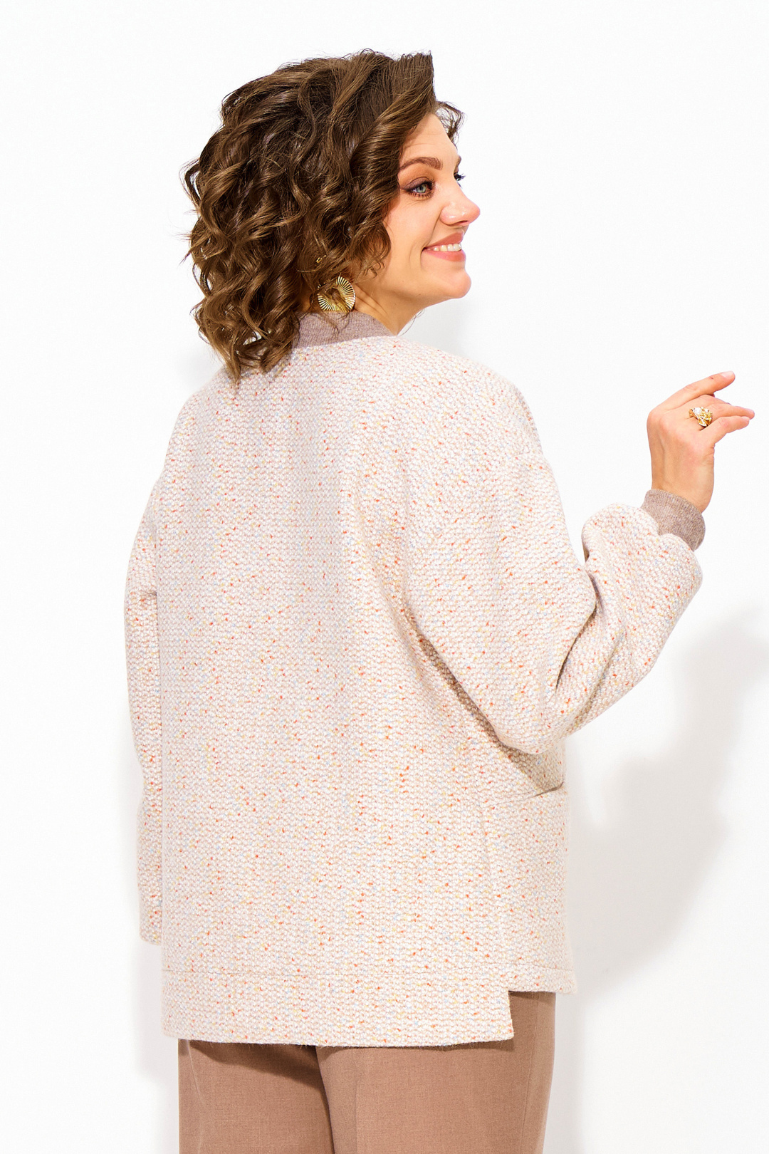 Жакет Лилиана 1342 жемчужное капучино - фото 4