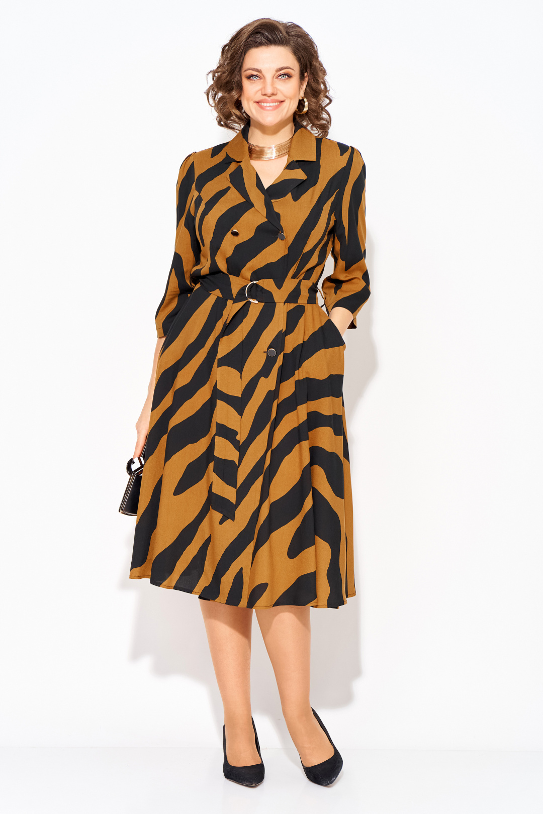 Платье Лилиана 1418Н карамель + черный - фото 1