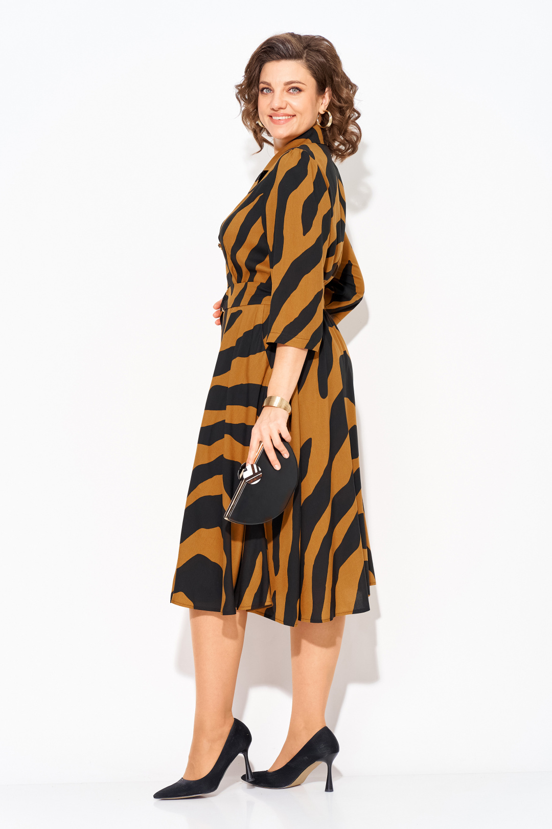 Платье Лилиана 1418Н карамель + черный - фото 3