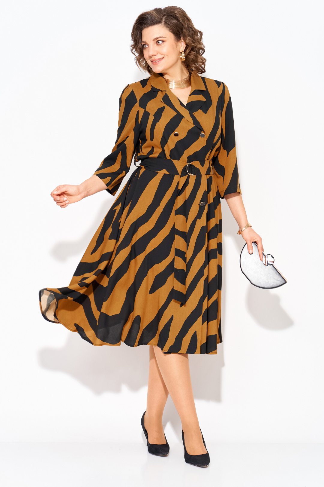 Платье Лилиана 1418Н карамель + черный - фото 5