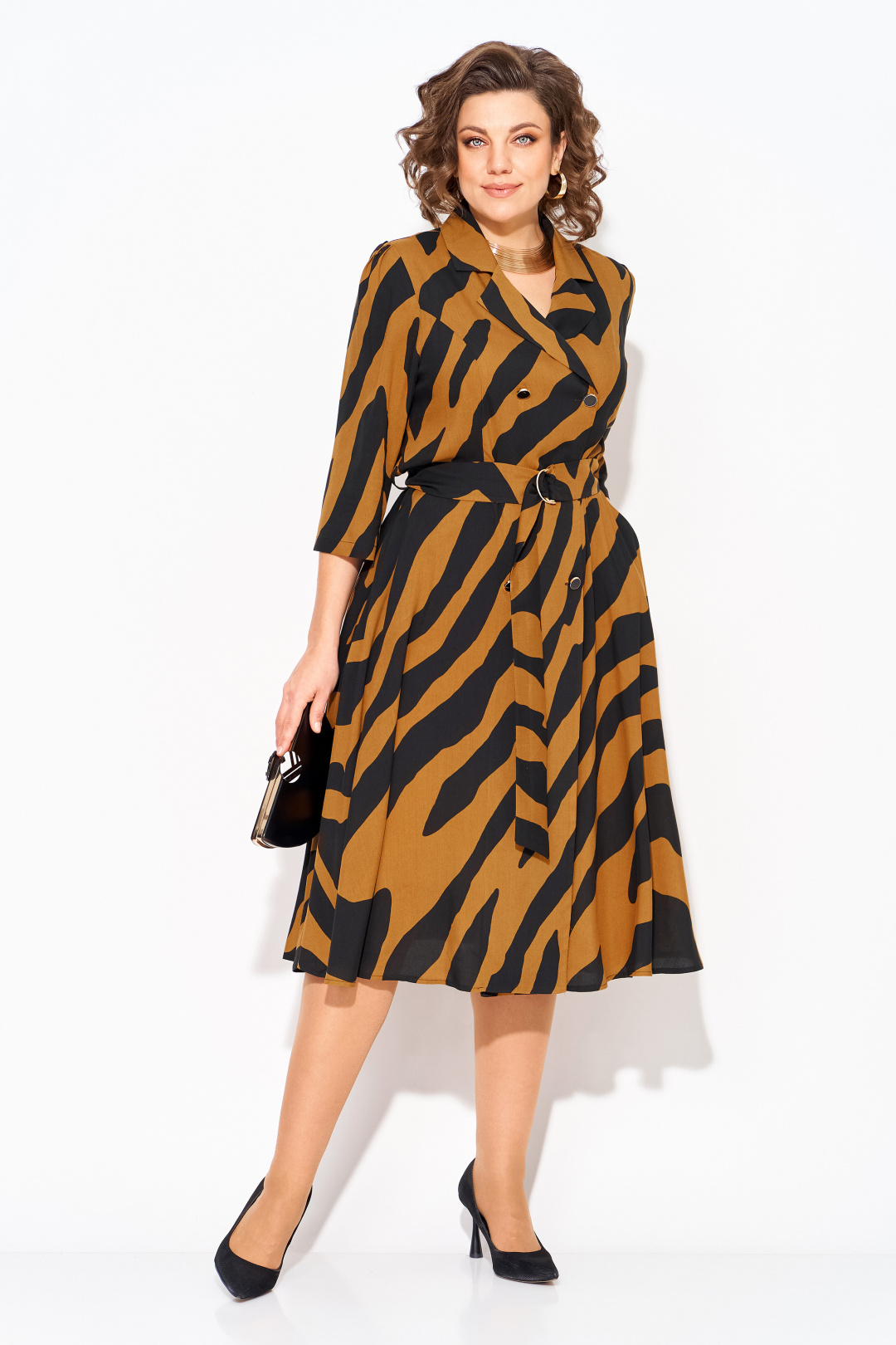 Платье Лилиана 1418Н карамель + черный - фото 6