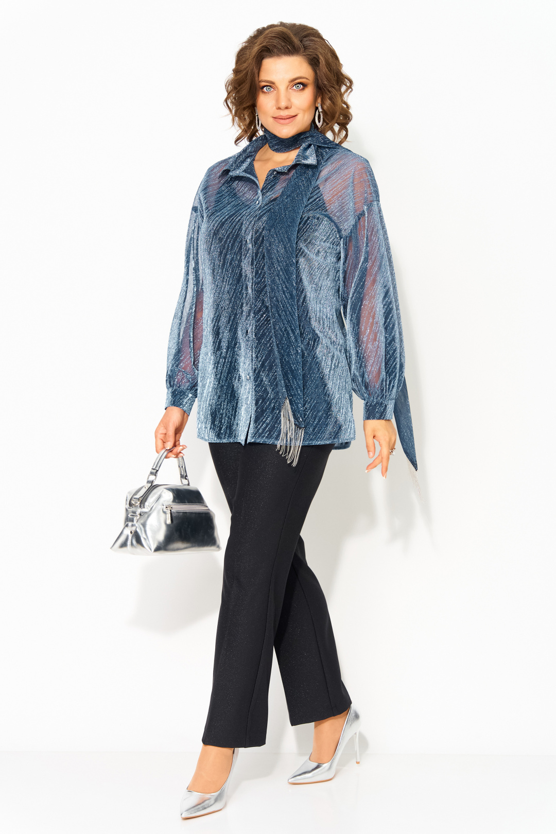 Костюм Лилиана 1496БрПн синий - фото 2