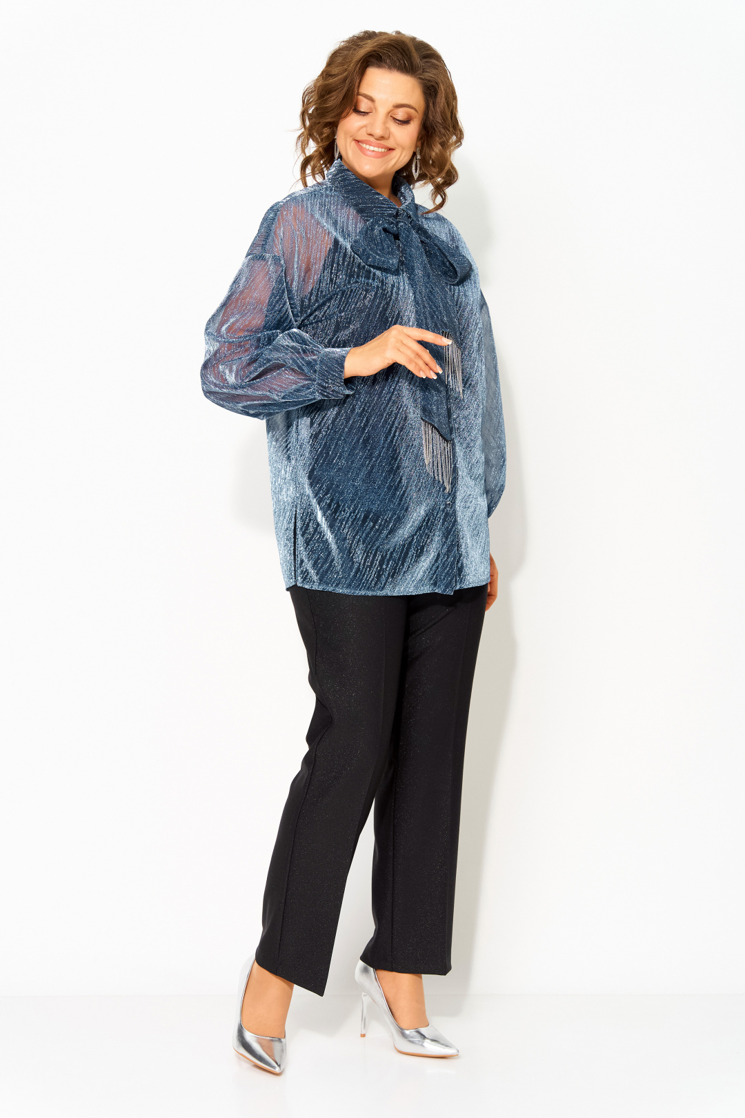 Костюм Лилиана 1496БрПн синий - фото 3