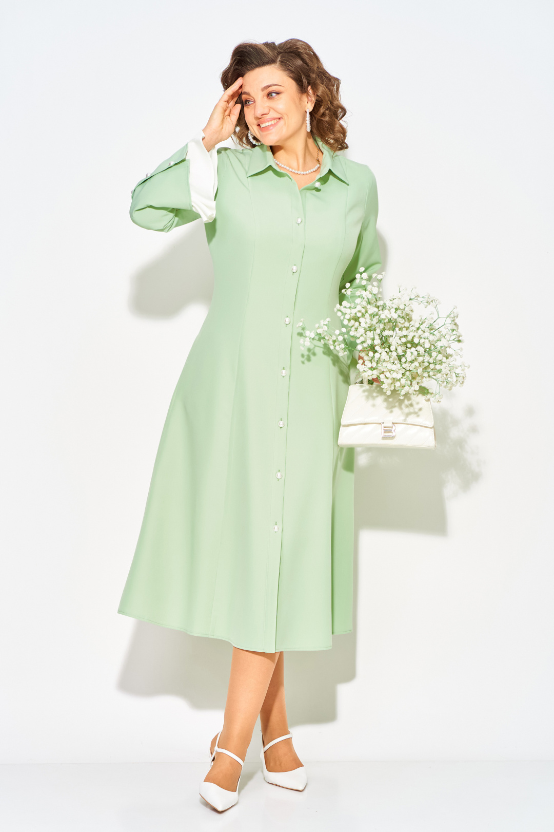 Платье Лилиана 1508 фисташка - фото 1