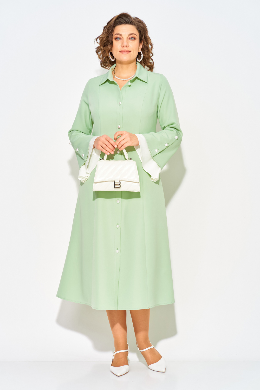 Платье Лилиана 1508 фисташка - фото 3