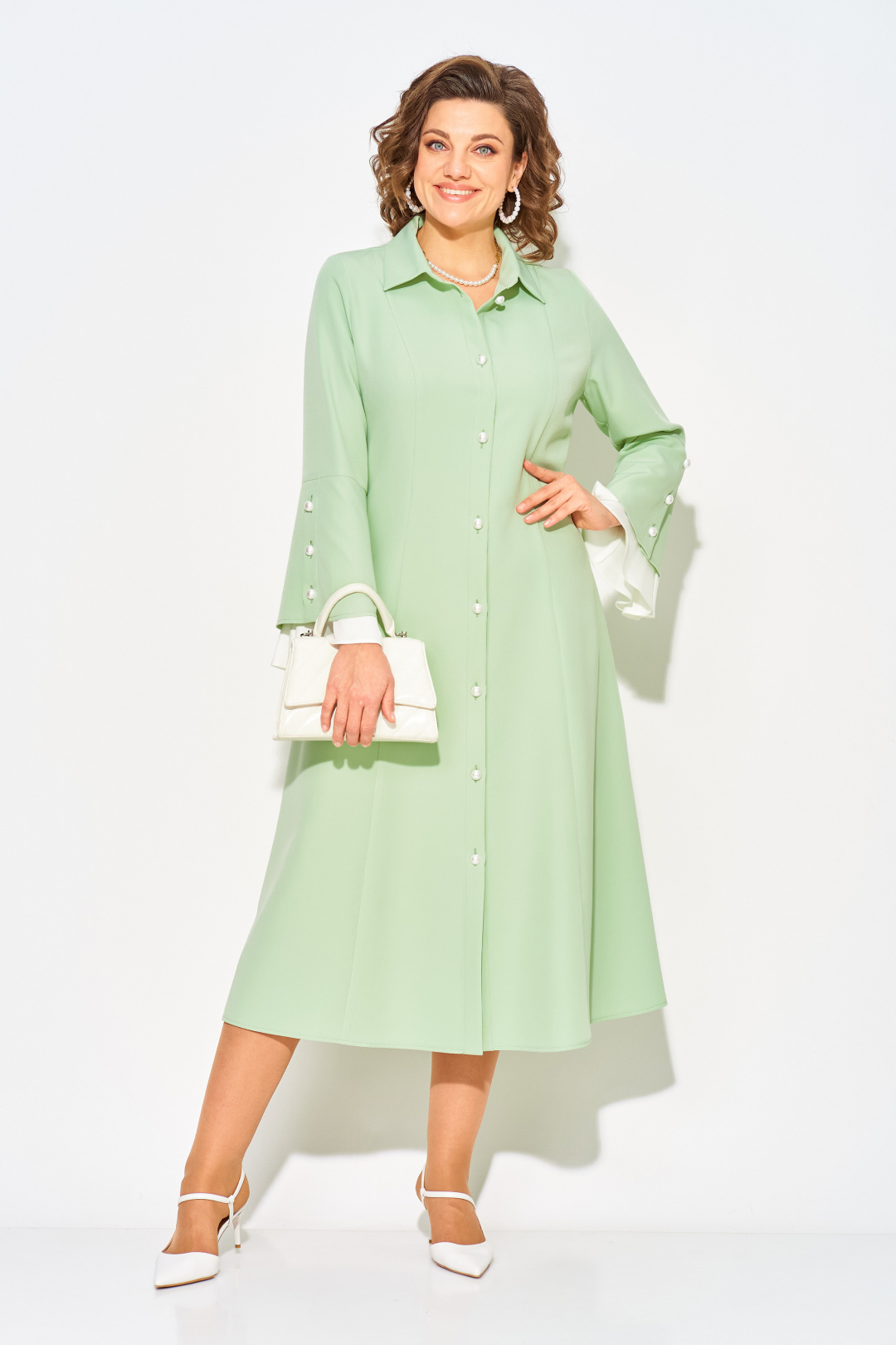 Платье Лилиана 1508 фисташка - фото 6