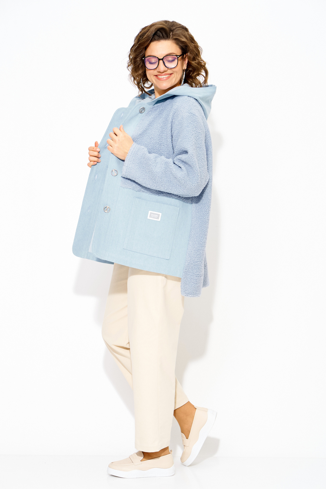 Костюм Лилиана 1515-1507 голубой + экрю - фото 3