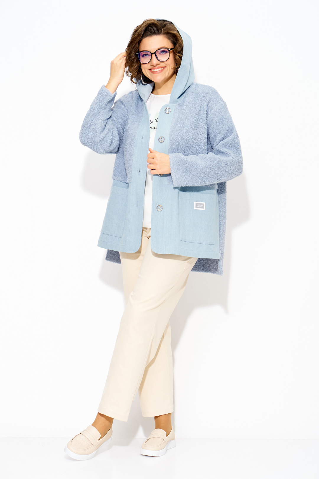 Костюм Лилиана 1515-1507 голубой + экрю - фото 5