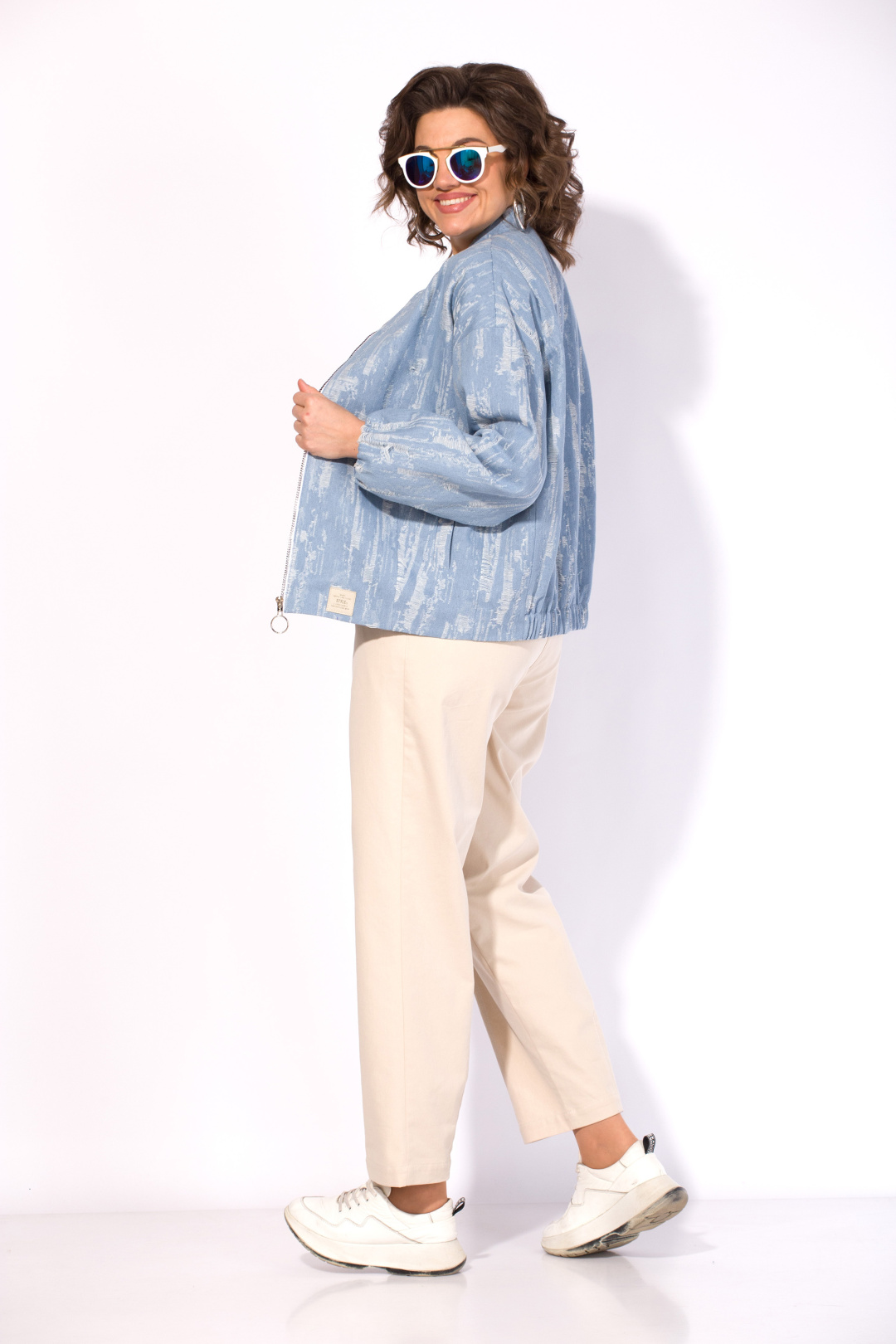 Костюм Лилиана 1517-1507 джинсовый + экрю