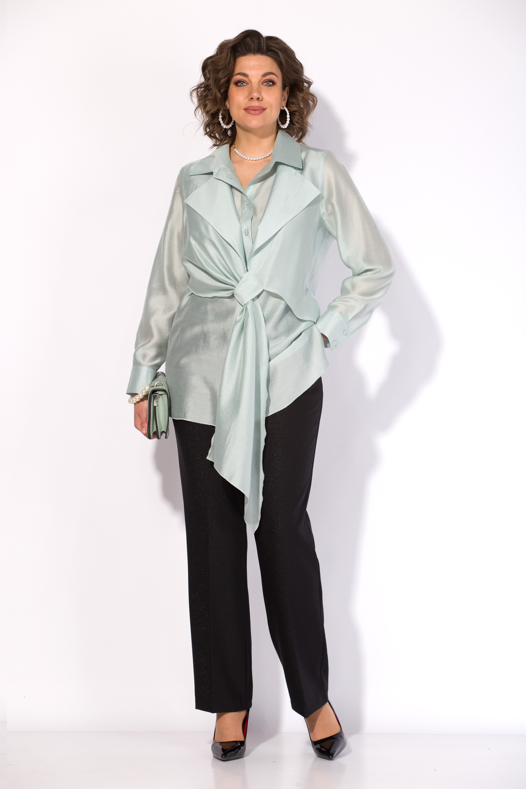 Костюм Лилиана 1520БрПн мята + черный - фото 1