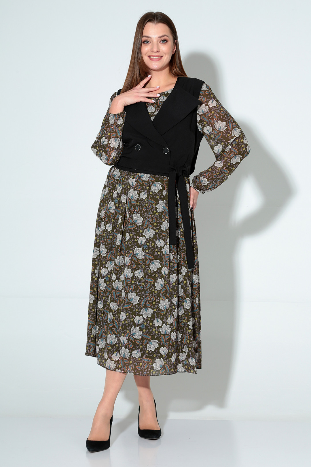 Костюм Лиона-Стиль 813 белые цветы - фото 1