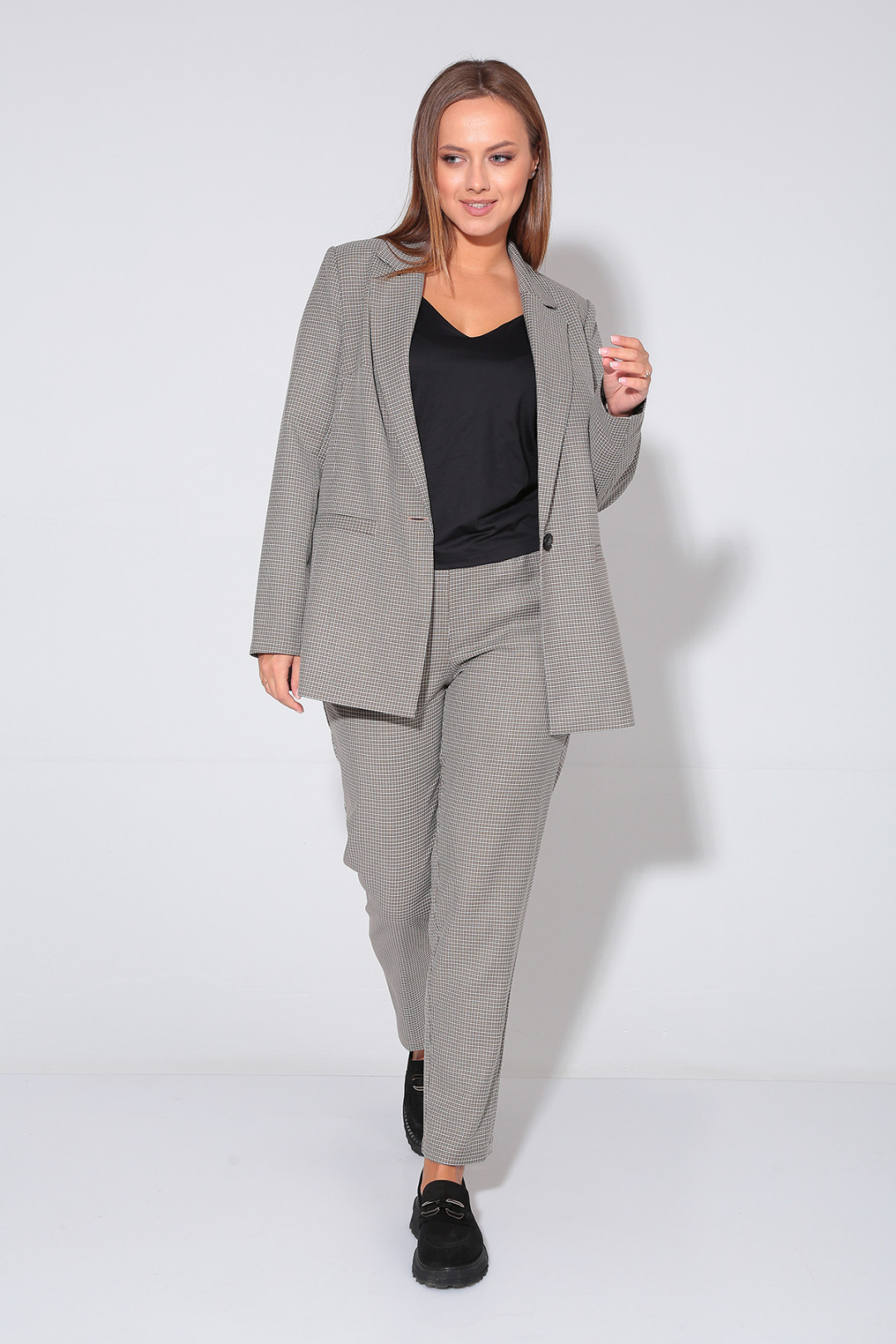 Костюм Лиона-Стиль 880 бежевая клетка - фото 2