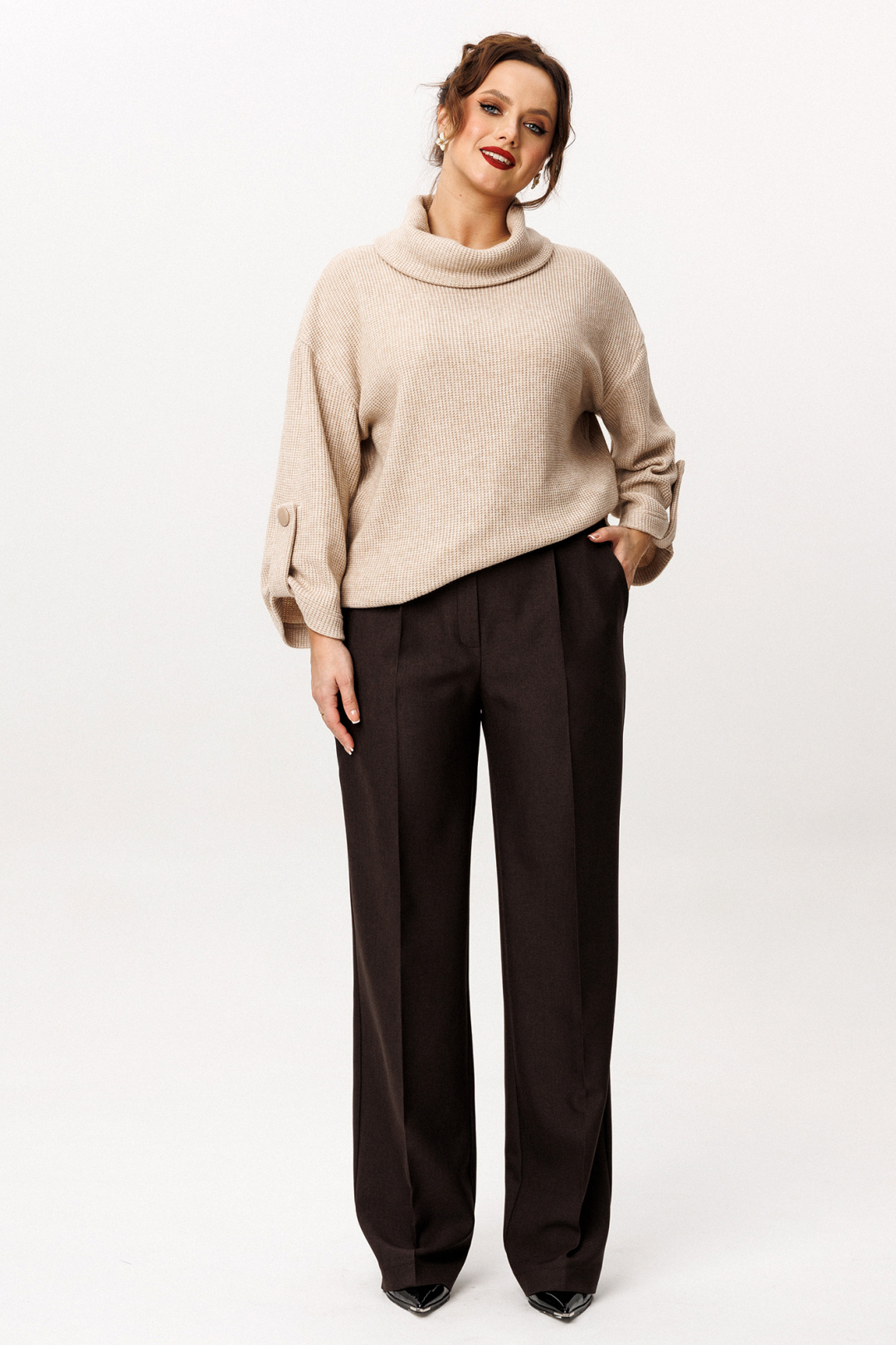 Брюки Лиона-Стиль 965 горький шоколад - фото 1