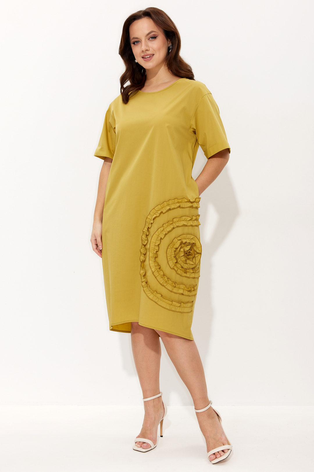 Платье Лиона-Стиль 969 олива - фото 3